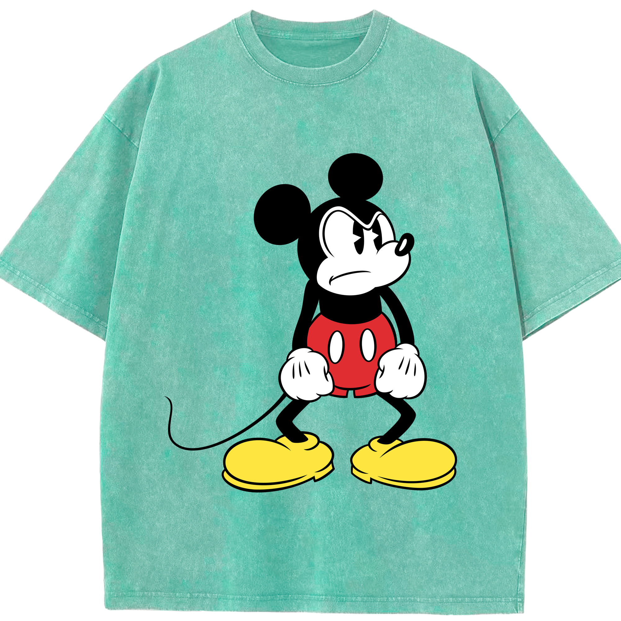 （画像用） ミッキーマウス Mickey Mouse 綿100% ヴィンテージ風 半袖Tシャツ（フロントプリント）